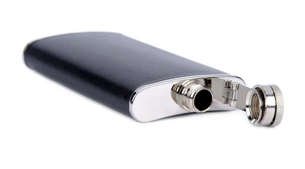 Flask for alcoholic drinks on a white background — Stock Photo, Image