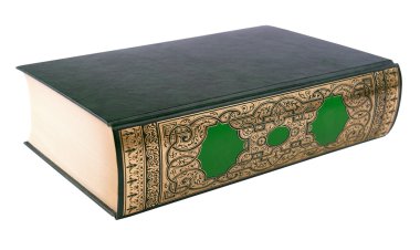 Altın süslemeli, sığ Dof yeşil kapak kitap