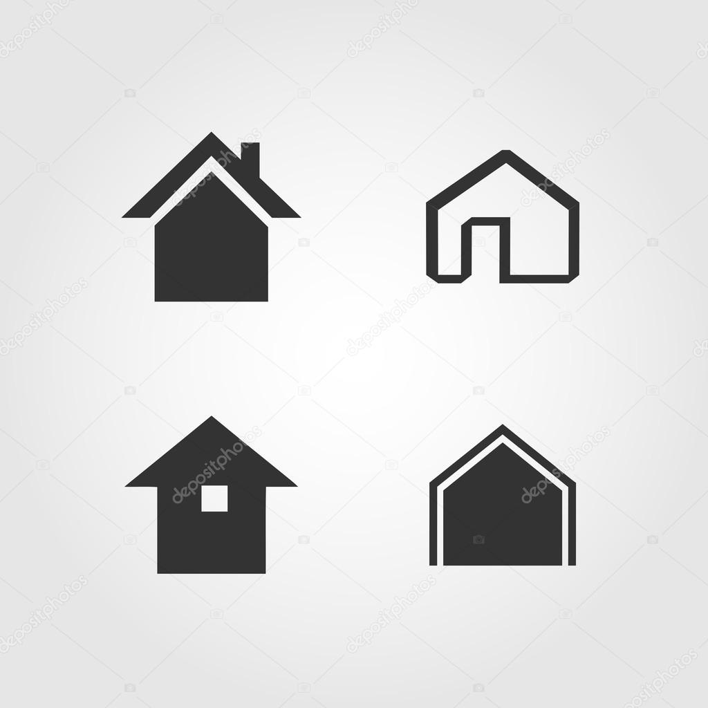 House icons set, flat design