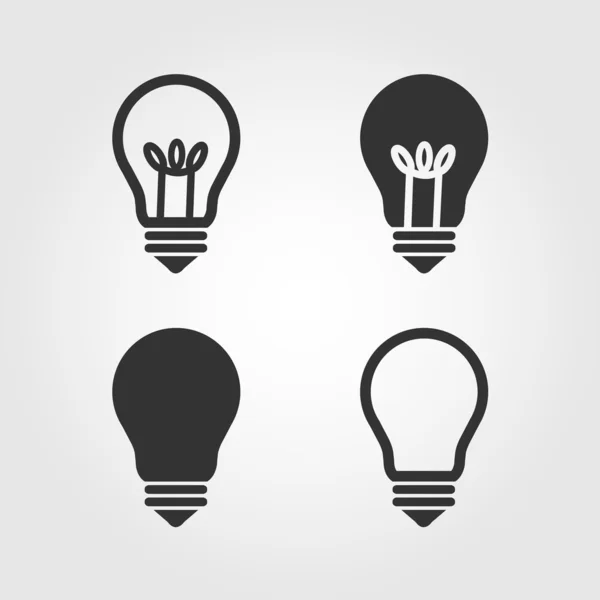 Light bulb icons set, flat design — Stock Vector