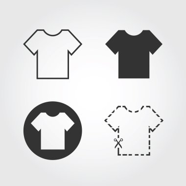T-shirt simgeler ayarla, tasarım düz