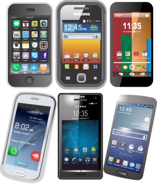 Akıllı telefonlar vectorized