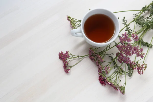 Csésze Gyógynövény Tea Háttér — Stock Fotó