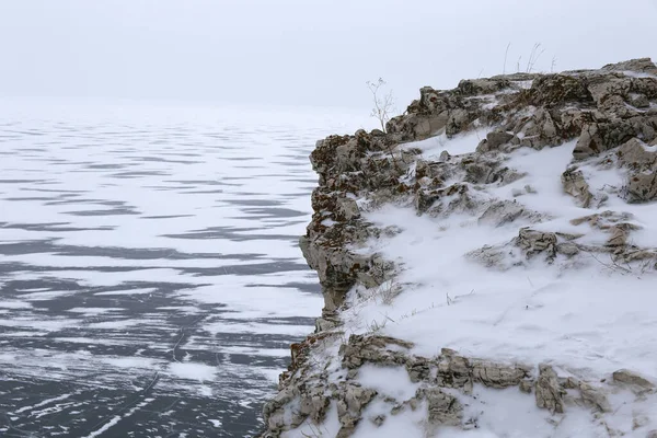 Камень Текстуре Снега — стоковое фото