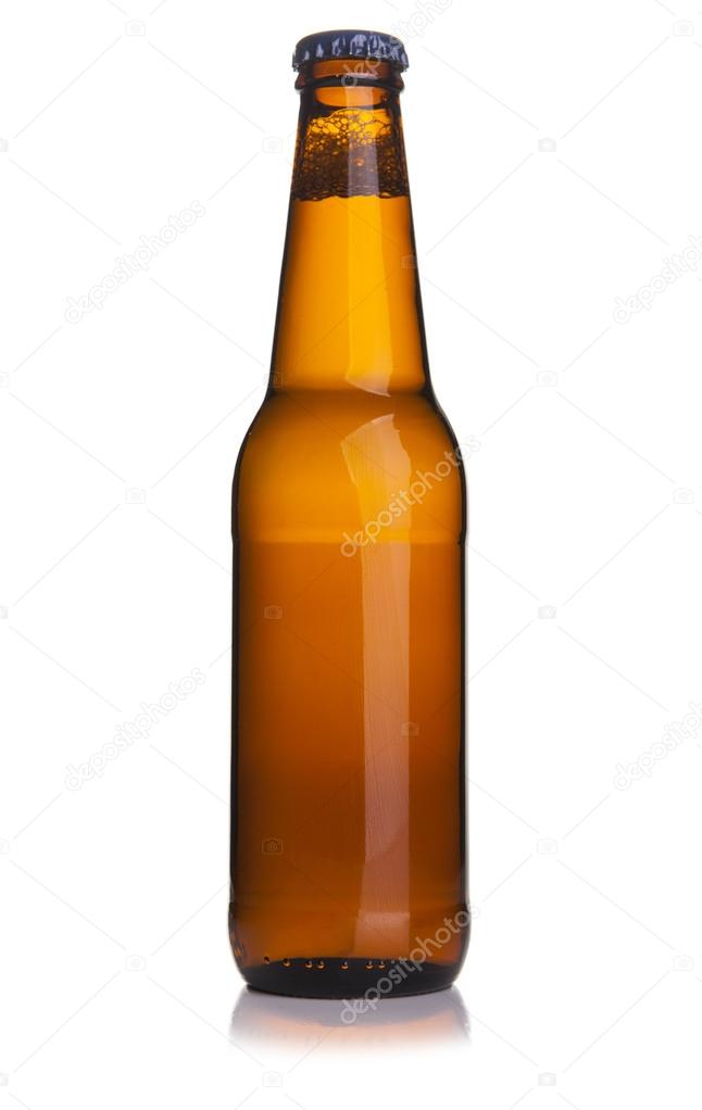 Beer bottle on white background Stock Photo by ©talevr 109404298