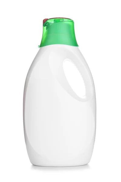 Detergente líquido sobre fundo branco — Fotografia de Stock