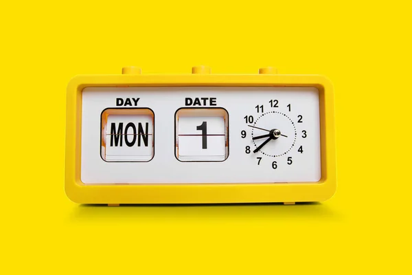 Reloj Despertador Electrónico Calendario Analógico Diseño Retro Del Interior Del Imagen De Stock