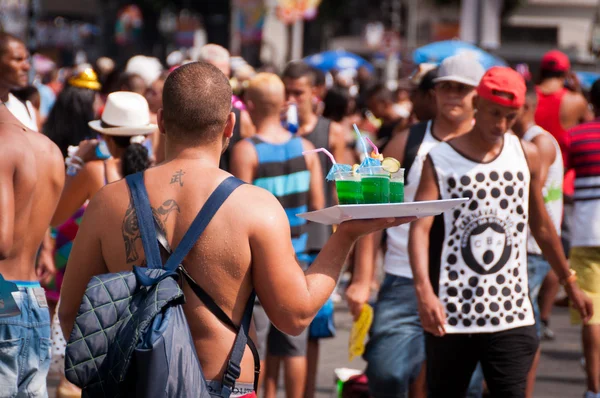 Thousands of revellers on Rio's largest carnival — Stok fotoğraf