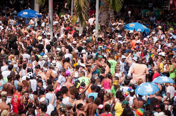 Migliaia di festaioli nel più grande carnevale di Rio — Foto Stock