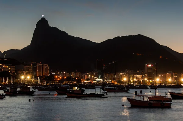 Vista nocturna de Río de Janeiro — Foto de Stock