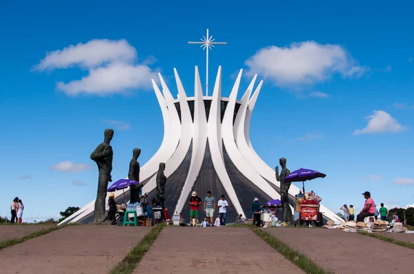 Katedra Brasila zaprojektowany przez Oscar Niemeyer — Zdjęcie stockowe