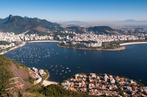 Luchtfoto van Botafogo uit de Sugar Loaf — Stockfoto