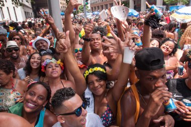 people at carnival street in Flamengo Park