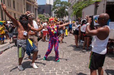 people at carnival street in Flamengo Park