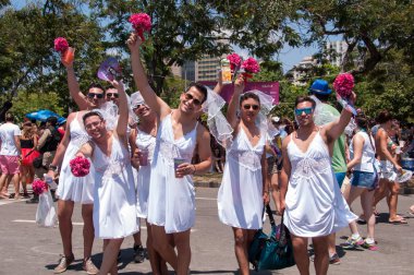 people at carnival street in Flamengo Park