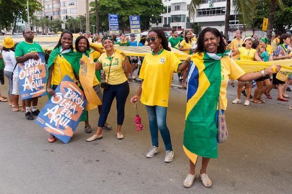 Biggest protest against government in Brazil — стокове фото