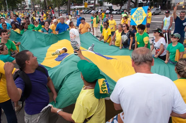 Biggest protest against government in Brazil — стокове фото