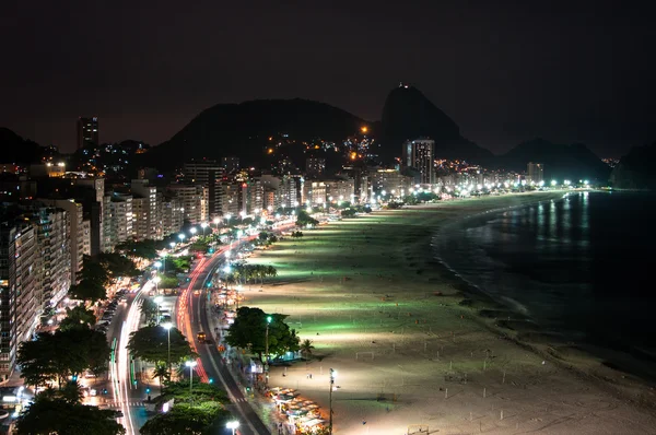 Copacabana beach at night — Stock Photo, Image