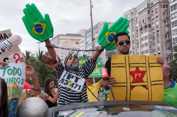 Biggest protest against government in Brazil — ストック写真