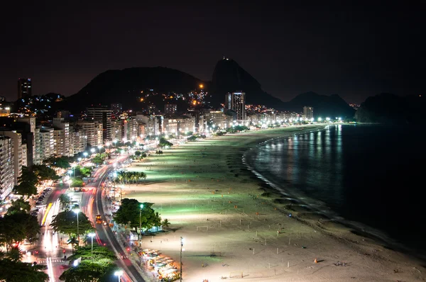 Copacabana beach at night — Stock Photo, Image