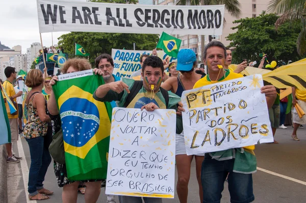 Biggest protest against government in Brazil — ストック写真
