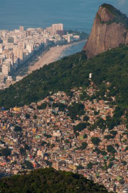 Picturesque aerial  view of Favela da Rocinha clipart