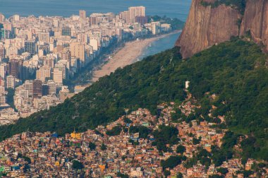 Picturesque aerial  view of Favela da Rocinha clipart