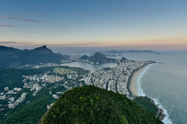 A légi felvétel a Ipanema és Leblon strandon — Stock Fotó