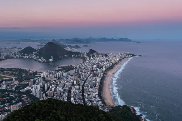 Widok z lotu ptaka Ipanema i Leblon Beach — Zdjęcie stockowe