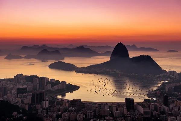 Silhouette di Sugarloaf Mountain — Foto Stock