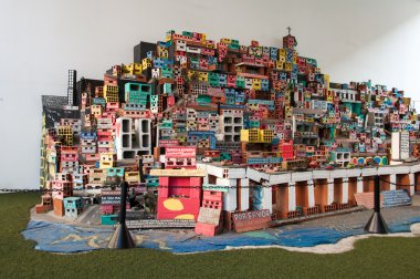 Renkli favela topluluk minyatür gösterimi