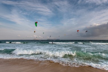 Windsurfing in Rio de Janeiro clipart