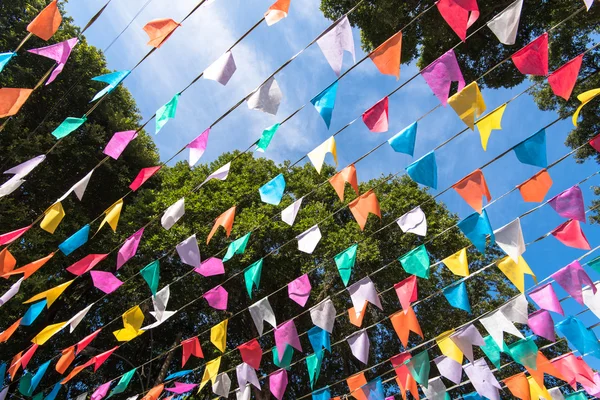 Colorful carnival flag garlands — Stock Photo, Image