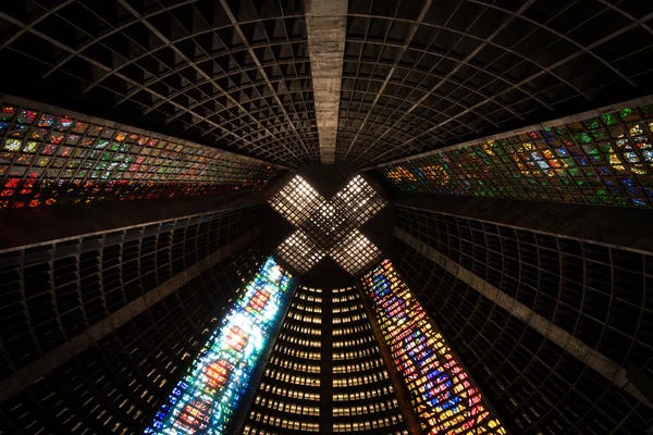 Interior de vidro manchado da Catedral Metropolitana — Fotografia de Stock