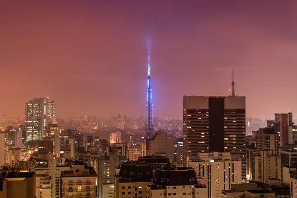 Sao Paulo miasta nocą — Zdjęcie stockowe