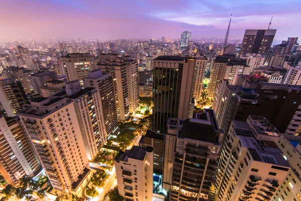 Sao Paulo stad bij nacht — Stockfoto