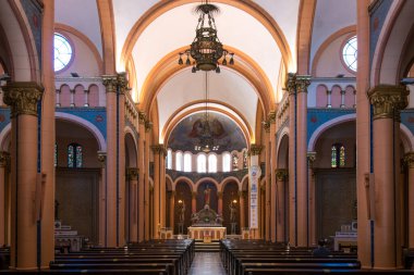 Rio de Janeiro, Brezilya - 30 Ocak 2021: Ipanema ilçesindeki Katolik Kilisesi 'nin İçişleri Bakanlığı.