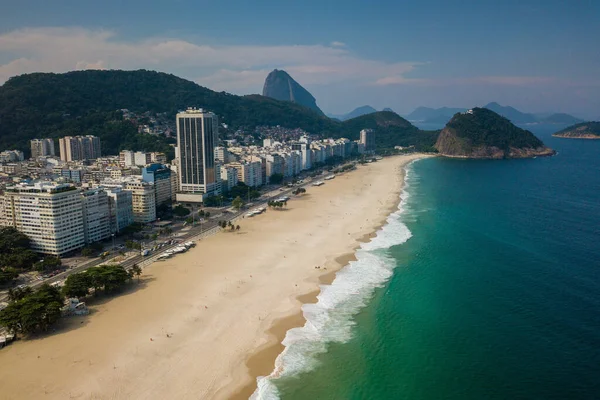 Rio Janeiro Brezilya Daki Copacabana Sahili Hava Görüntüsü — Stok fotoğraf