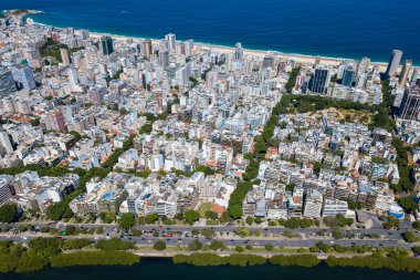 Rio de Janeiro, Brezilya 'daki Ipanema Bölgesi' nin hava manzarası