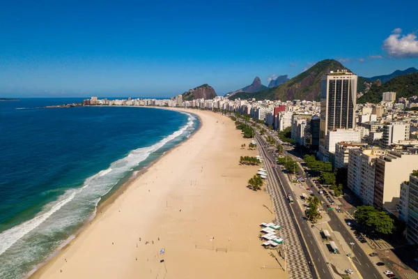 Aerial View Empty Copacabana Beach Rio Janeiro Brazília — Stock Fotó