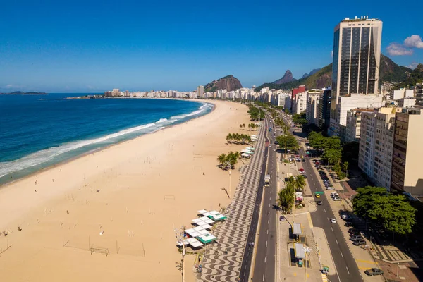 Vue Aérienne Plage Vide Copacabana Rio Janeiro Brésil — Photo