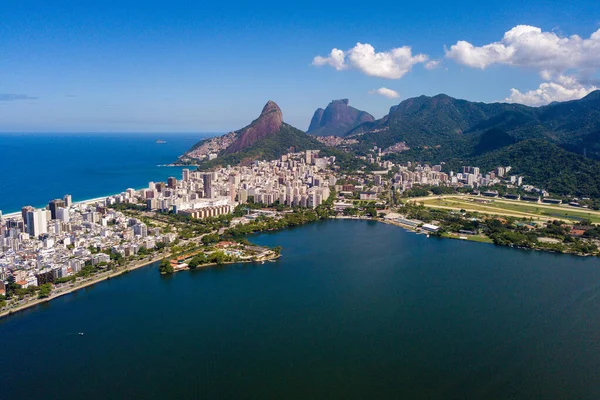 Rodrigo Freitas Lagoa Dois Irmãos Pedra Gavea Montanhas Ipanema Leblon — Fotografia de Stock