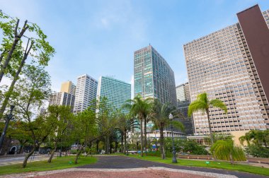 Rio de Janeiro şehrinin yüksek binaları ve ticari binaları.