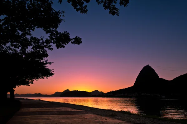 Silueta Sugarloaf Mountain — Stock fotografie