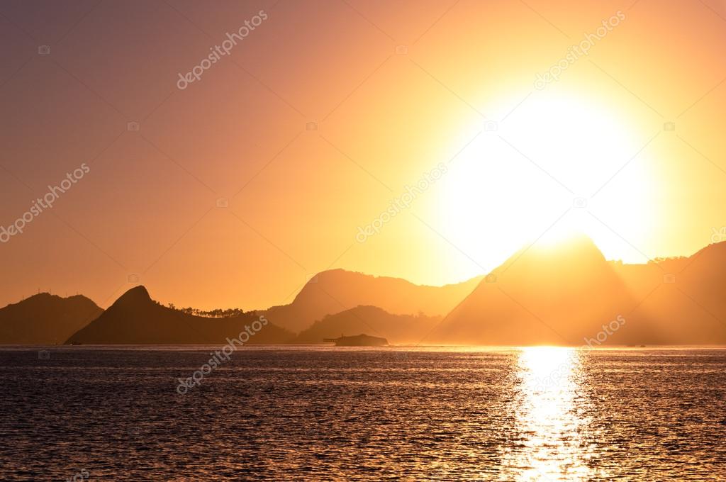 Picturesque sunset over mountains