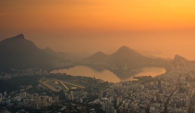 Rio de Janeiro Aerial View at evening clipart