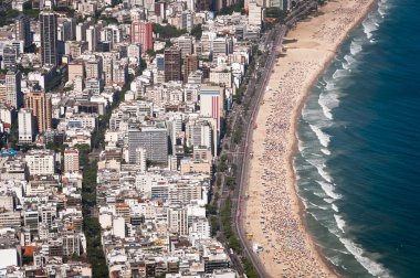 Ipanema ve Leblon Plajı havadan görünümü