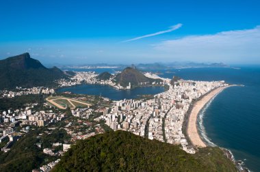 Ipanema ve Leblon Plajı havadan görünümü