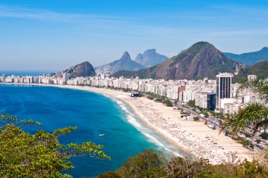 Copacabana Sahili 'nin havadan görünüşü