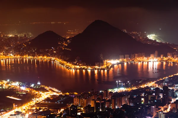 Vista aérea de Río de Janeiro por la noche — Foto de Stock